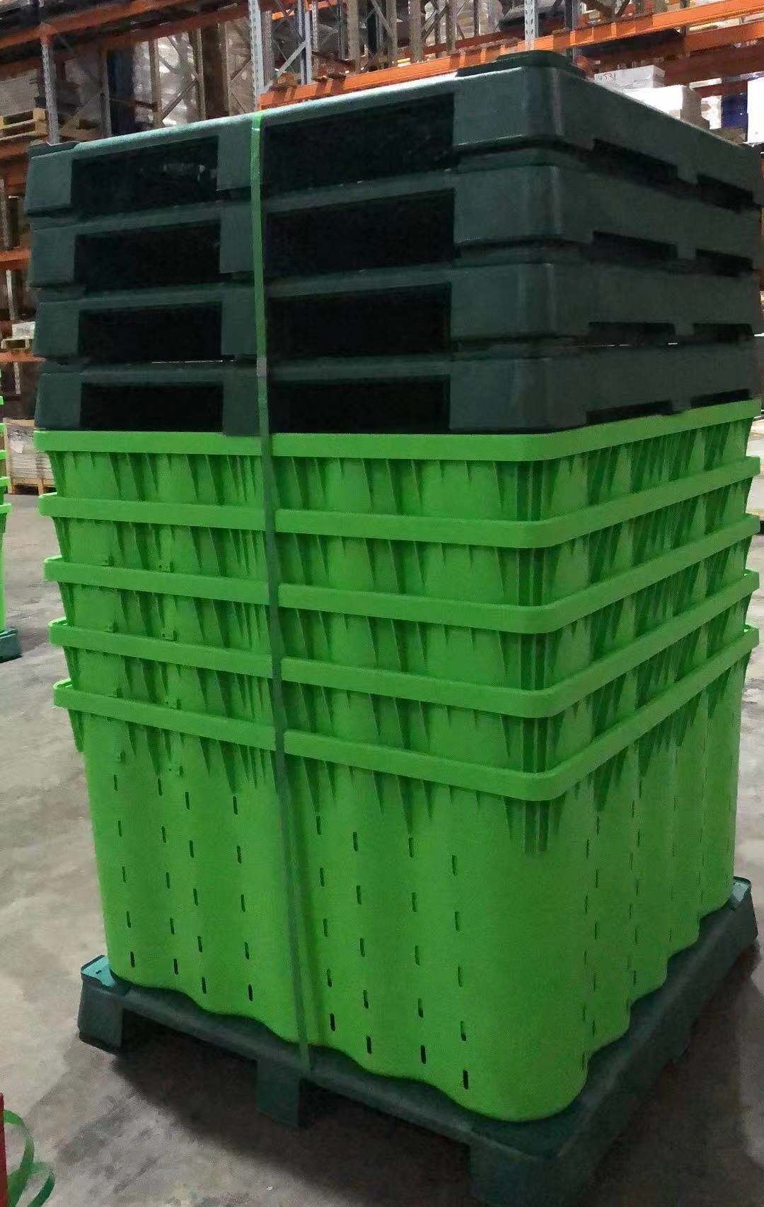 セルフロック積み重ね可能入れ子式プラスチックパレットボックス