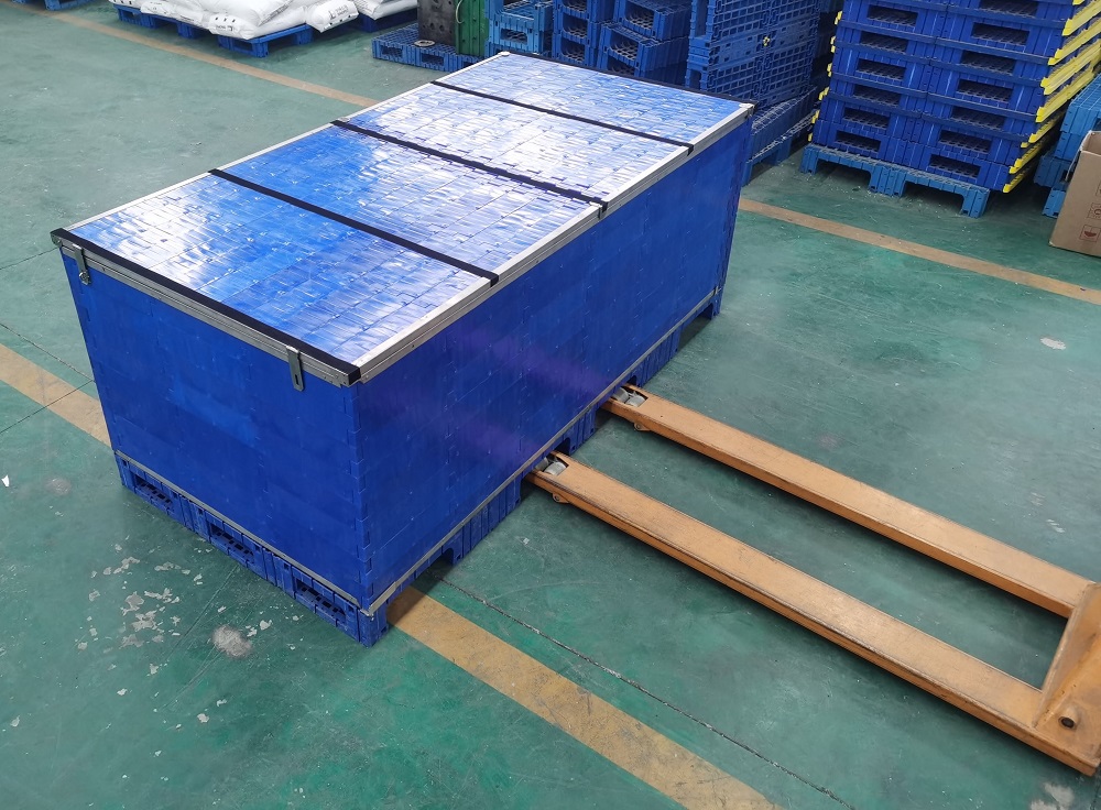 蓋付きの硬質カスタマイズプラスチック折りたたみパレットコンテナ
