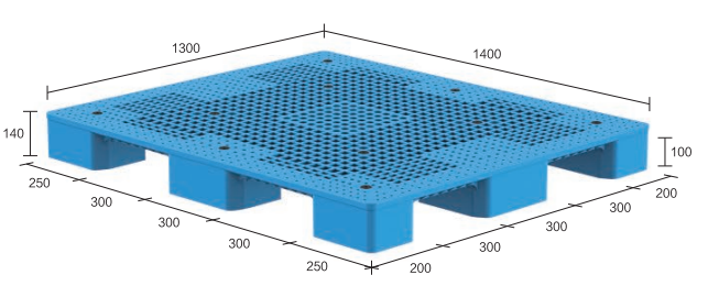 地下室保管用の大型メッシュプラスチック床パレット