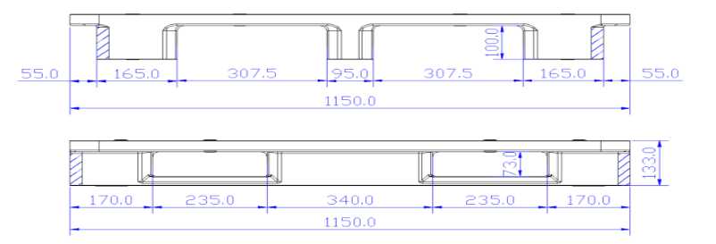 グリーン RFID スクエア ロープロファイル プラスチック ラックマウント パレット