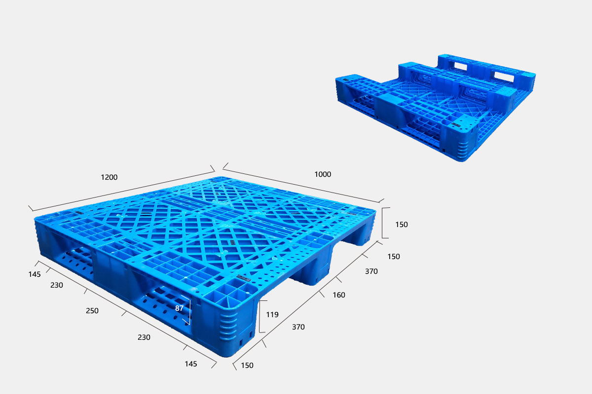 1000 x 1200 リサイクル可能な難燃性ラッキングプラスチックパレット保管用