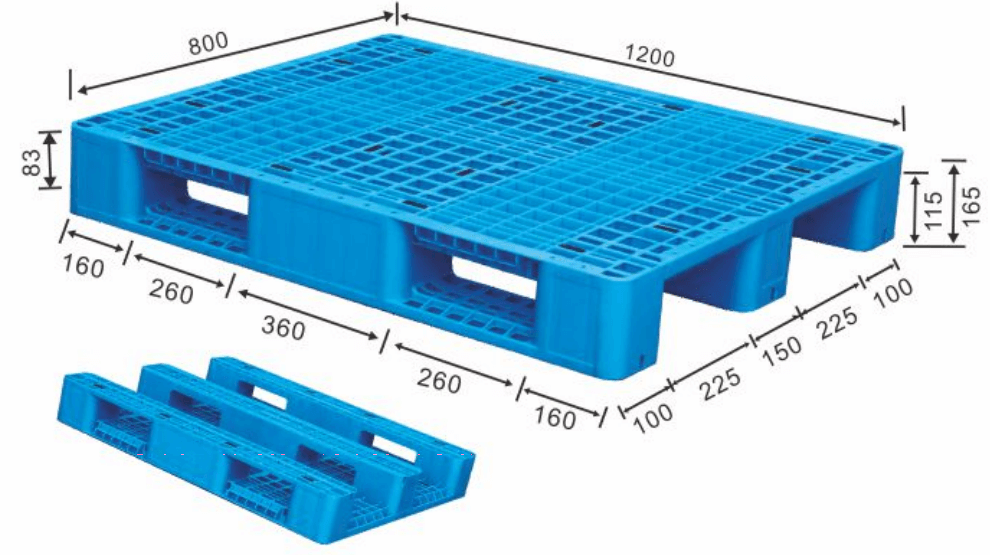 32 x 48 工業用スチール強化リサイクルプラスチックユーロパレット