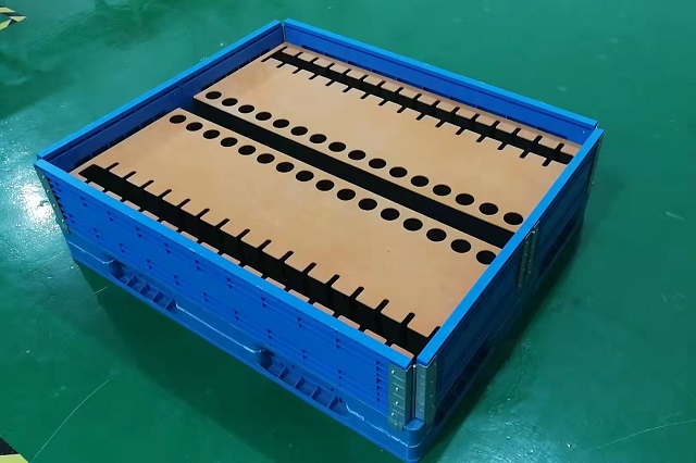 再利用可能な折りたたみ可能なプラスチックパレットカラースリーブパックボックス(蓋付き)