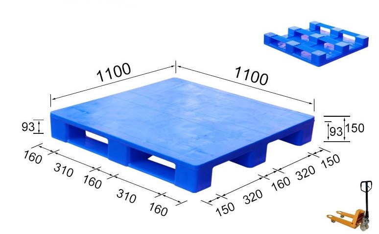 1100 x 1100 ヘビーデューティソリッドトップラックマウント可能プラスチックパレット