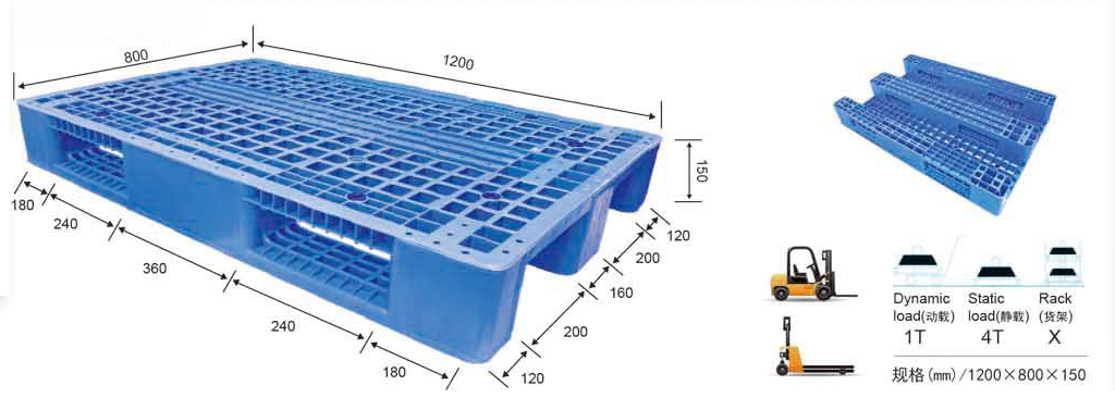 32 x 48 ユーロ HDPE メッシュ プラスチック フォークリフト パレット スキッド