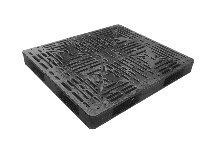 黒の大型頑丈な産業用積み重ね可能なプラスチック パレット