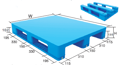 1200 x 1000 ポリエチレン製頑丈な背の高いプラスチック製ラック可能パレット