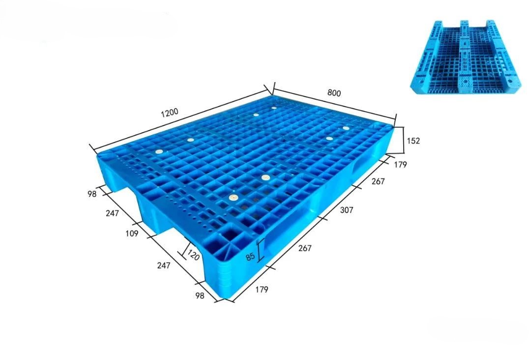 1200 x 800 ラック収納可能なリサイクル HDPE 射出成形プラスチック パレット