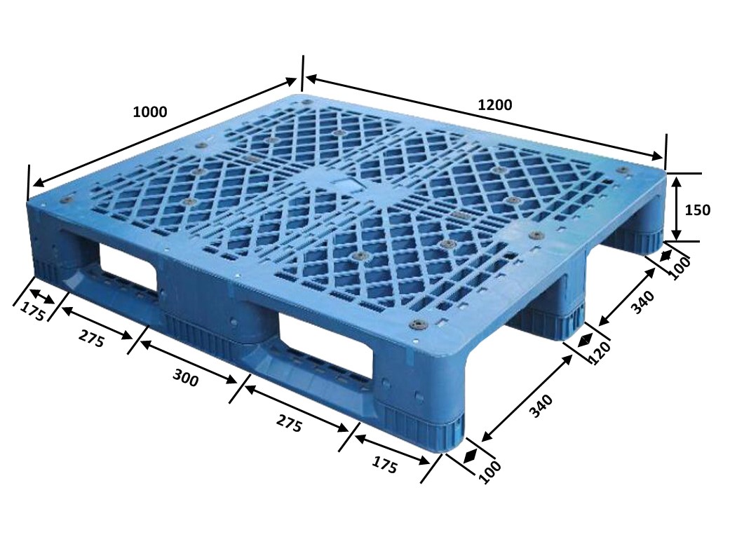 1200 x 1000 ポリプロピレンメッシュヘビーデューティ入れ子式プラスチックパレット