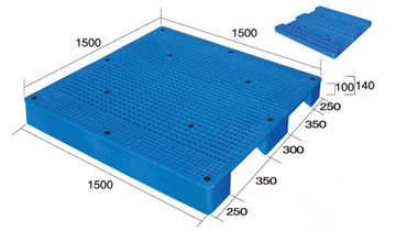 HD3RGNS1515A 再利用可能な HDPE 正方形薄型プラスチック フォークリフト パレット