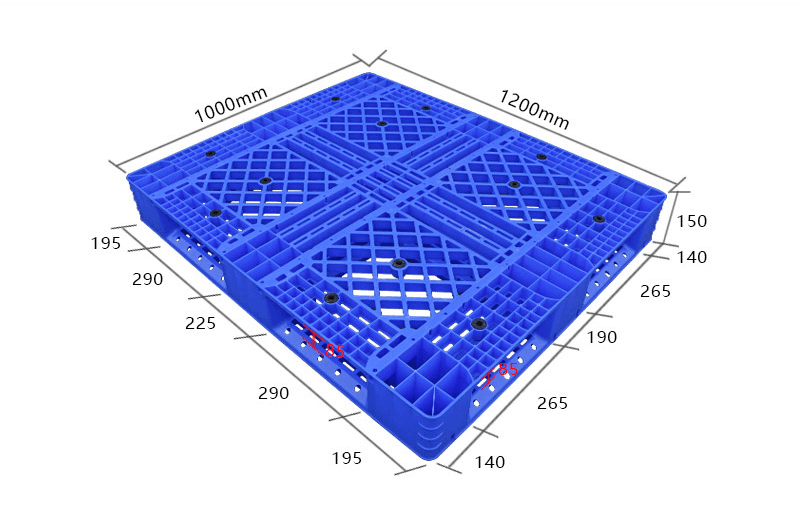 1200 x 1000 オートメーション用スチール強化ラックマウント可能プラスチックパレット