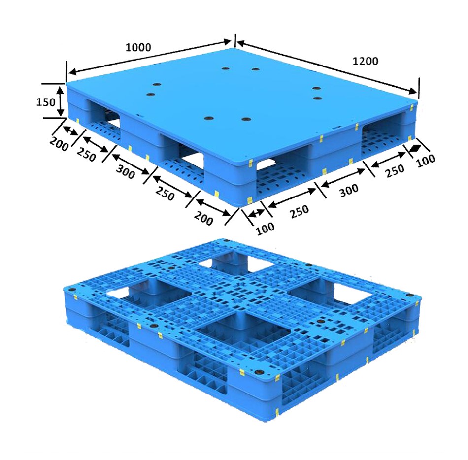 1200 x 1000 の頑丈な積み重ね可能なプラスチック パレット