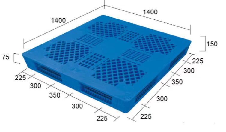 大型正方形ヘビーデューティ産業用リバーシブルプラスチックパレット