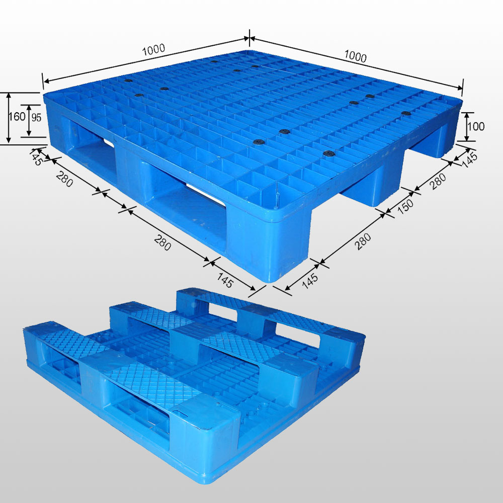 1000*1000*160 プラスチックパレット 3 ランナーとオープンデッキ