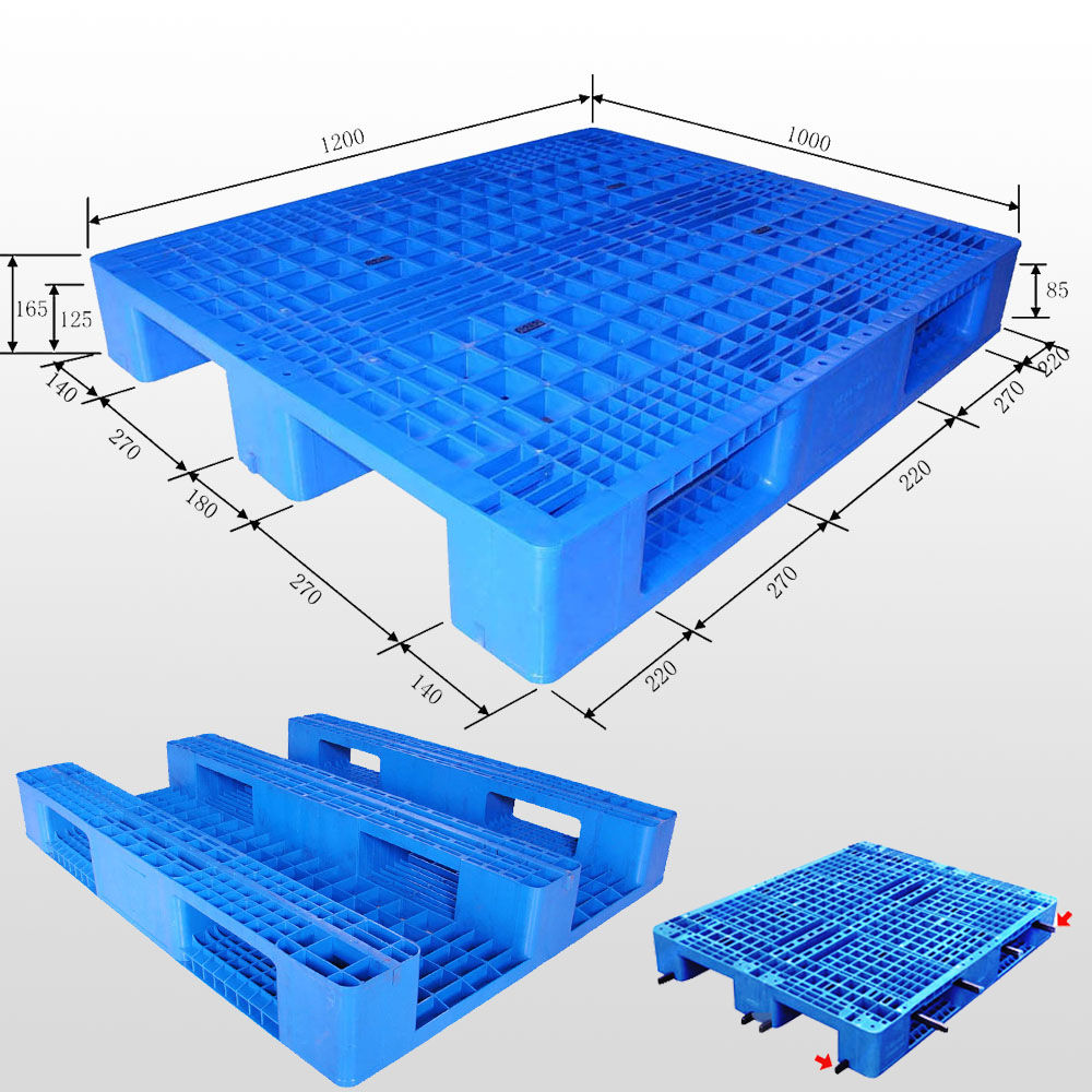 1200*1000 3 ランナーグリッドデッキ積み重ね可能なラック収納可能なプラスチックパレット