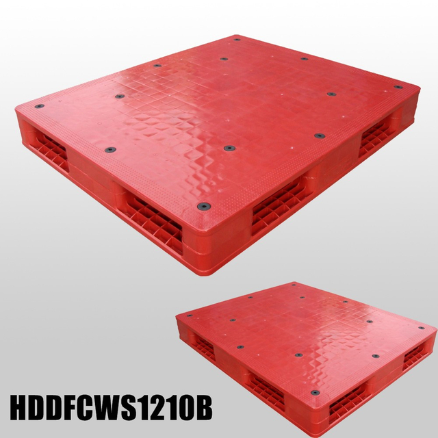 1200x1000 レッド ウェアハウス スタッキング フラット リバーシブル プラスチック パレット
