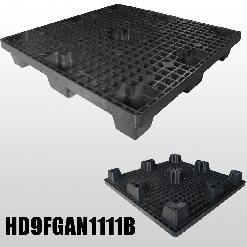 1100 x 1100 中耐久黒オープンデッキ入れ子式プラスチックパレット