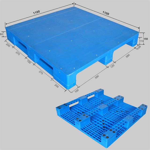 積み重ねられたフォークリフトソリッドトッププラスチックパレット
