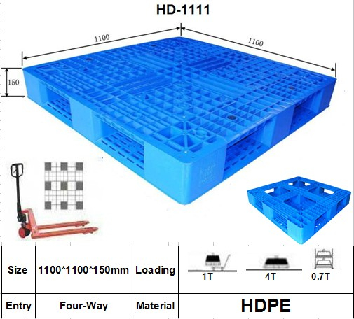 額縁底付きプラスチックパレット、ラック収納可能、グリッド - 1