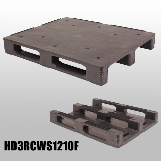 リップ付き 1200 x 1000 グレーラックマウント可能 ESD プラスチックパレット
