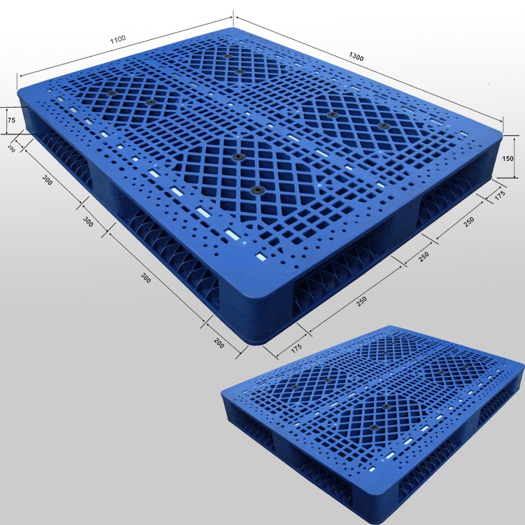 両面積み重ね可能なプラスチックパレット L1300*W1100*H150