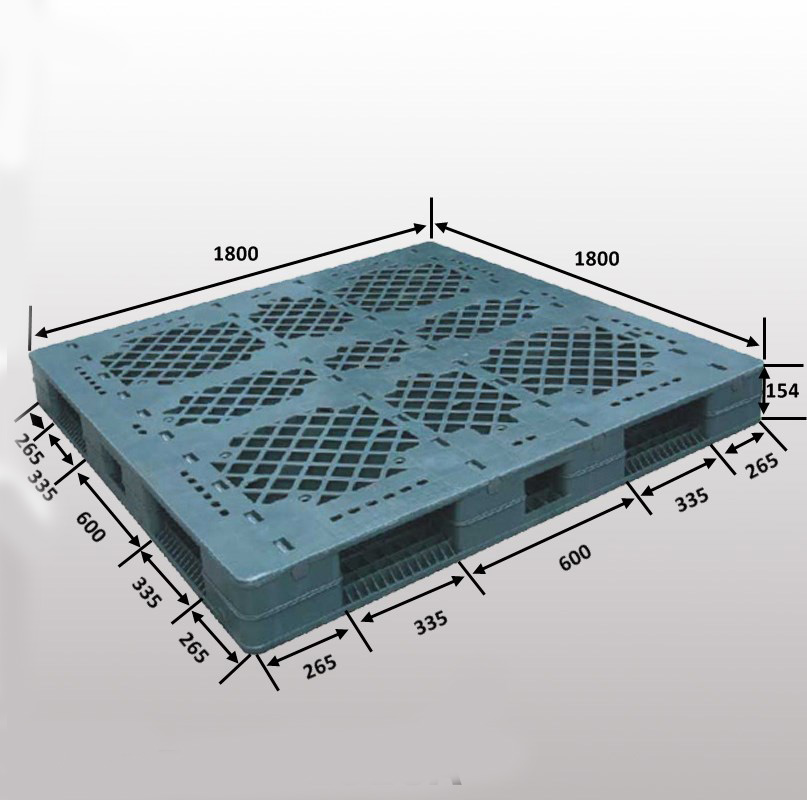 HDDFGWS1818A 1800*1800*154 mm 両面オープンデッキ付きプラスチックパレット 