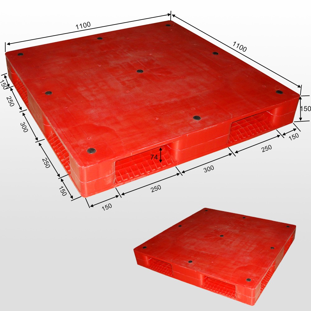  L1100*W1100*H150mm 両面クローズドデッキプラスチックパレット