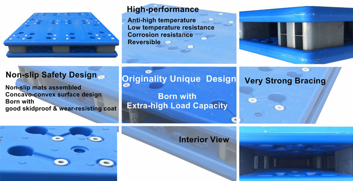 超高耐荷重ブロー成形プラスチックパレット 1200x1000x170mm