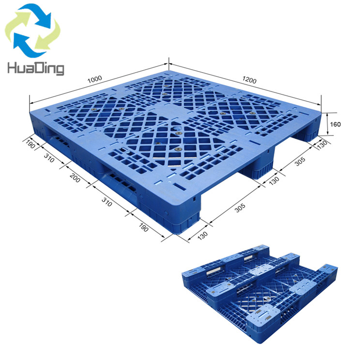 1200 X 1000 3 ランナー片面グリッドデッキ硬質プラスチックパレット