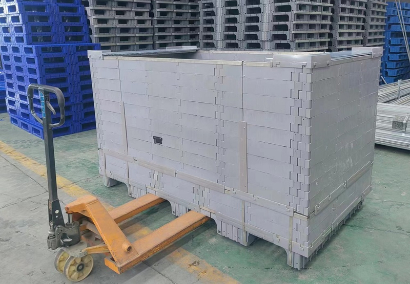 2180x1120x1100 大型ラックマウント可能な折りたたみ可能なプラスチックモジュラーパレットボックス