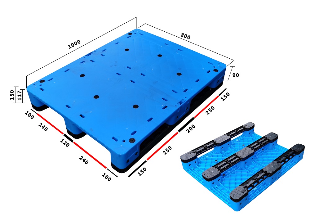 1000 x 800 強力な RFID ラック収納可能な保管用プラスチック パレット