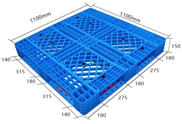 1100x1100 4ウェイスチール強化倉庫メッシュプラスチックパレット
