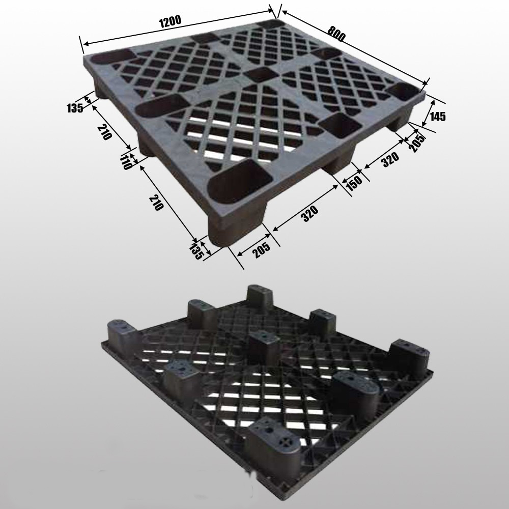 1200 x 800 格安ブラックリサイクルネスティングプラスチック輸出パレット