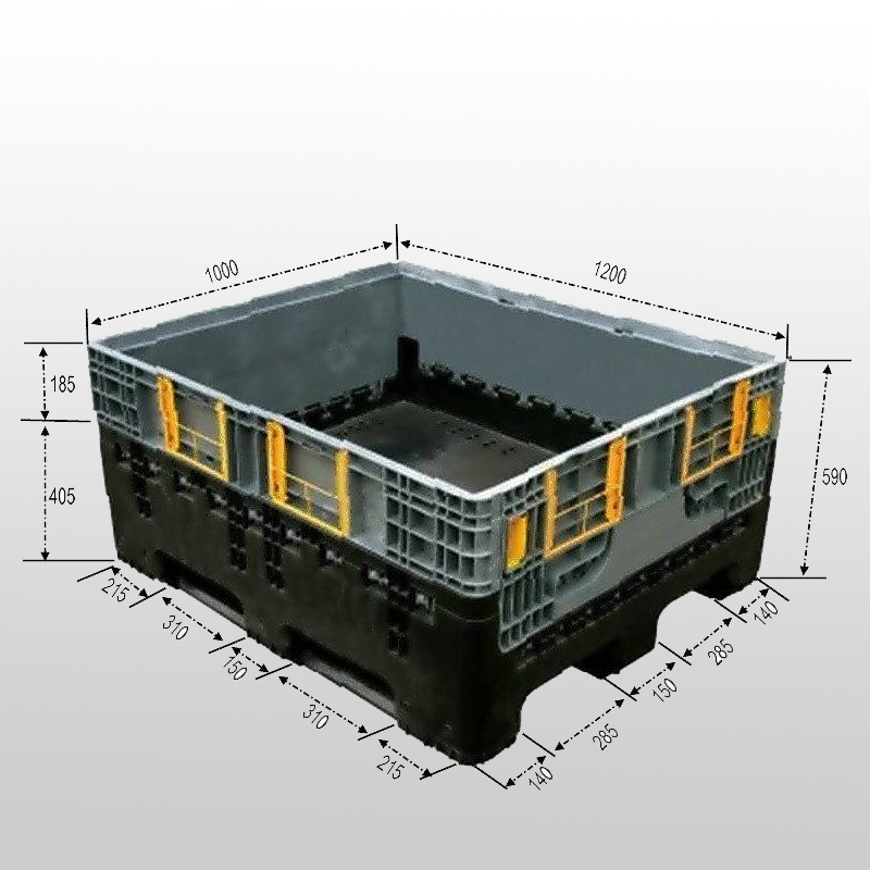 1200*1000*590 新しいデザインの大型折りたたみ可能なプラスチック パレット ボックス