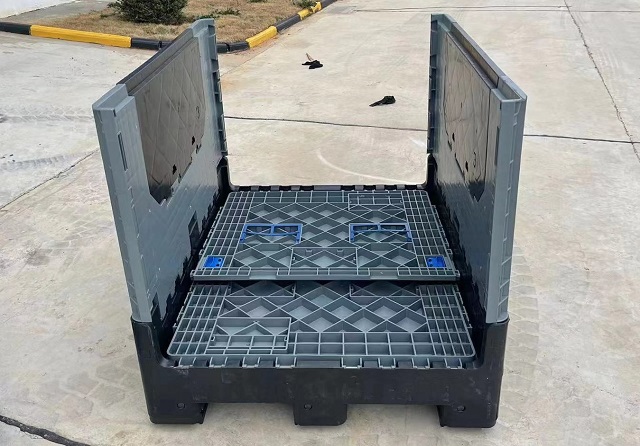 再利用可能な蓋付きプラスチック折りたたみパレットコンテナ