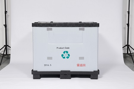 アクセスドア付き折りたたみ式PP固体プラスチックパレットパックコンテナ