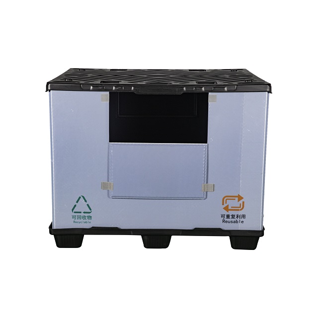 蓋付き大型折りたたみプラスチックスリーブパックコンテナ