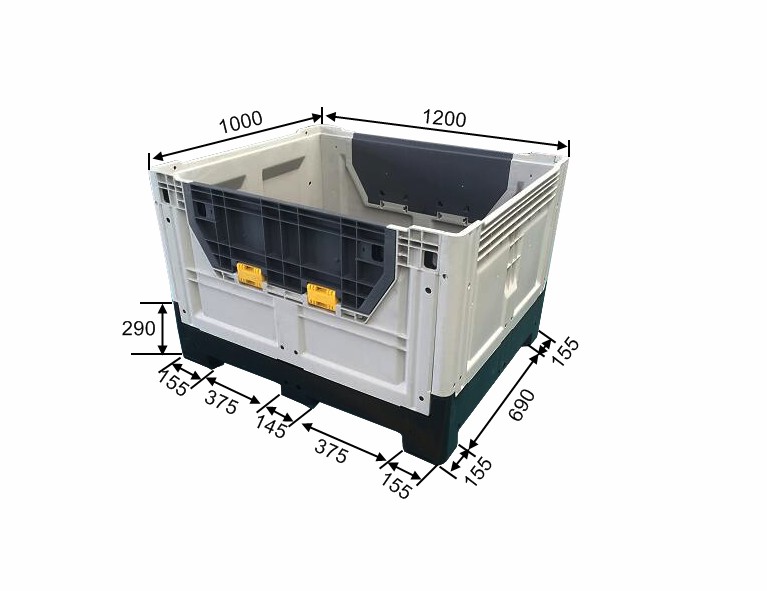 折りたたみ式パレットコンテナ大型プラスチックメガビン