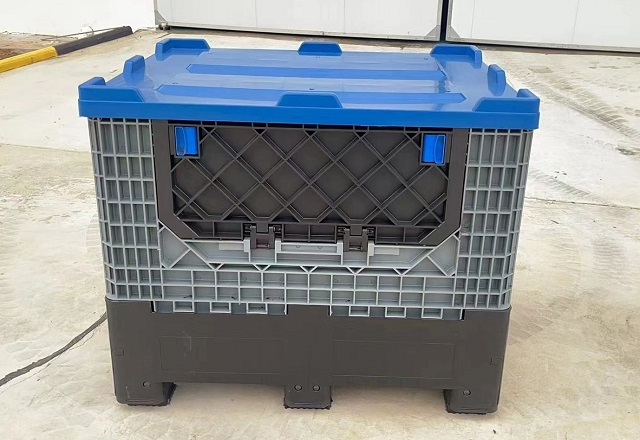 再利用可能な蓋付きプラスチック折りたたみパレットコンテナ