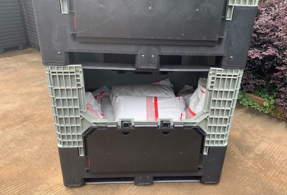 折りたたみ式頑丈な蓋付きプラスチックパレットボックス