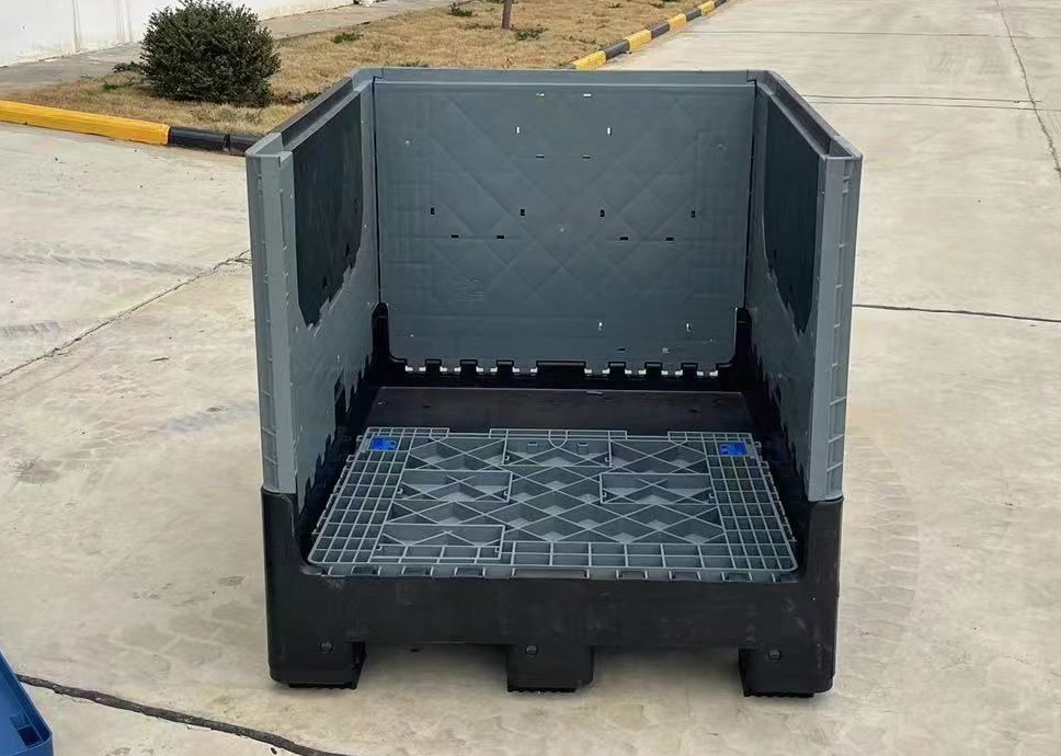 1200x1000x980 蓋付きソリッド折りたたみプラスチックパレット収納ボックス