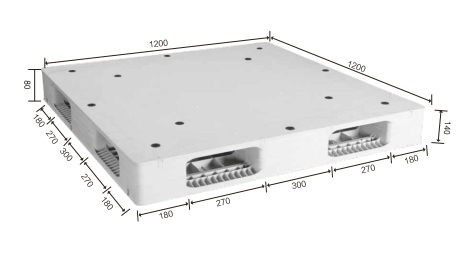 1200 x 1200 頑丈な産業用リバーシブルプラスチックパレット