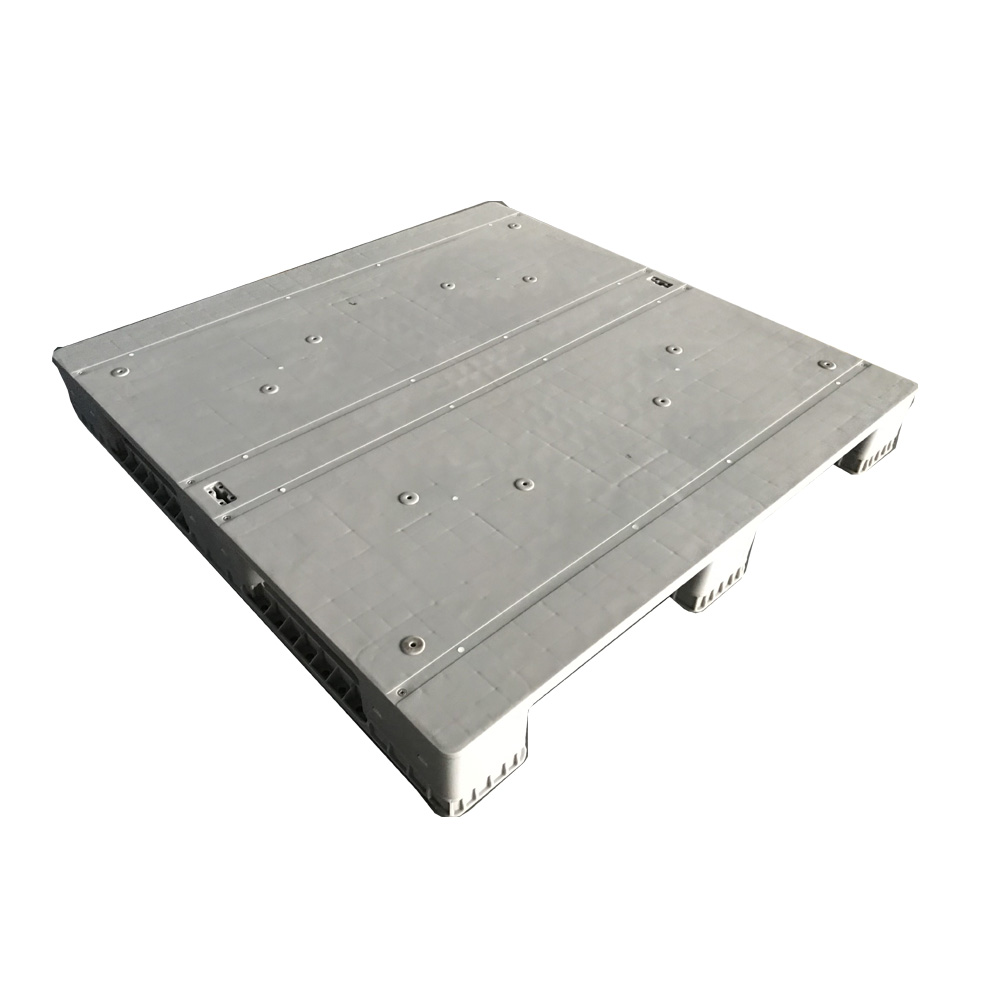 1200 x 1200 グレー RFID ソリッド トップ プラスチック ラックマウント パレット