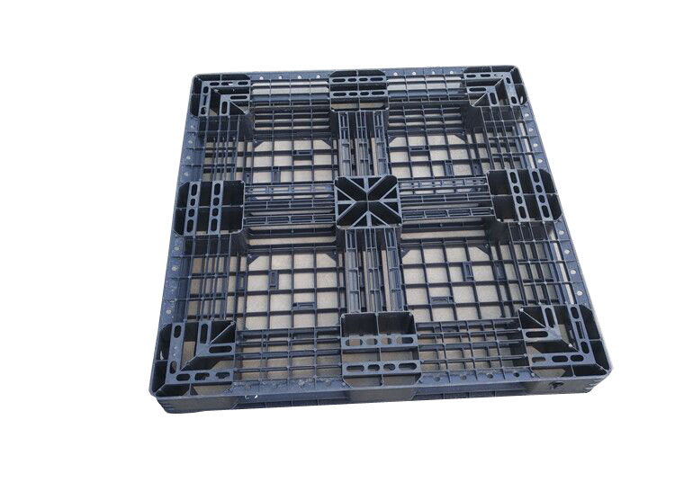 1100 x 1100 軽量黒リサイクル プラスチック輸出輸送パレット
