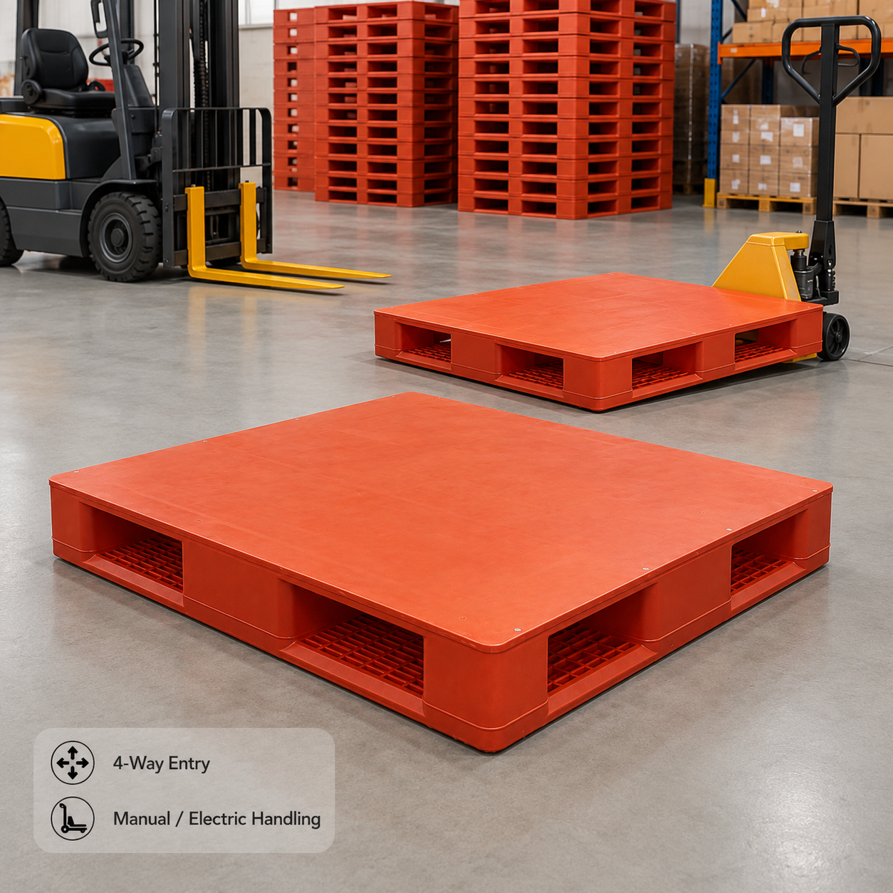 1200x1100x168 mm 両面ソリッドトッププラスチックパレット