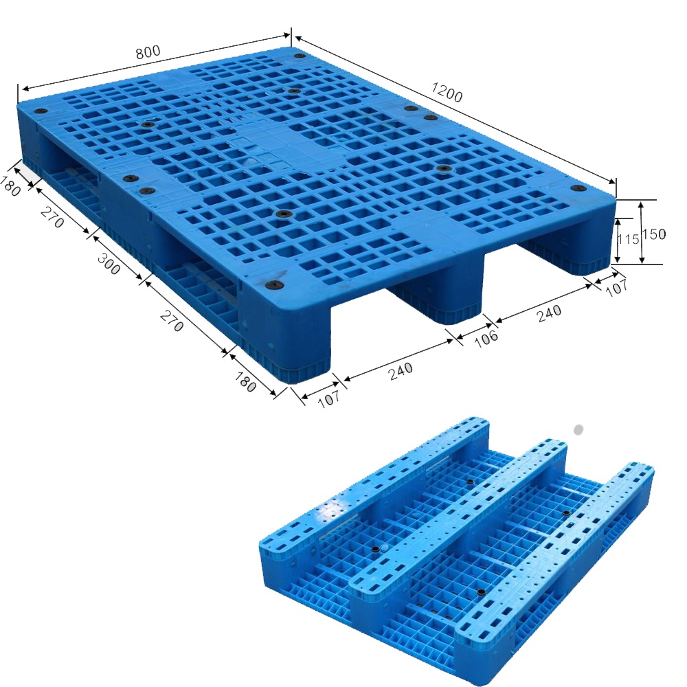 物流ラック可能ブルー 3 ランナープラスチックユーロパレット