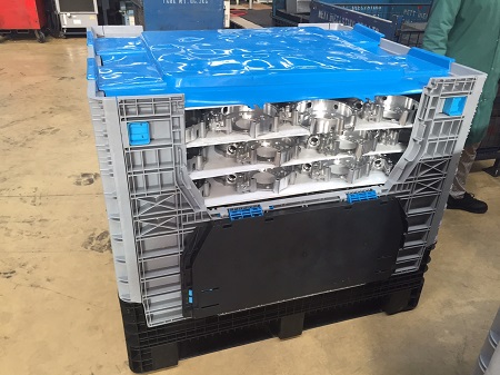 自動車部品梱包用プラスチックパレットボックス