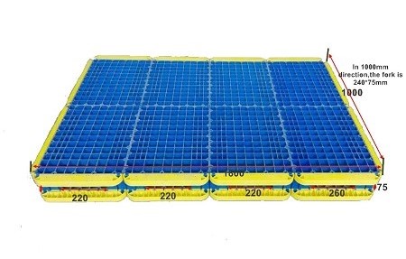 カスタマイズ可能なオープンデッキ両面モジュラープラスチックパレット
