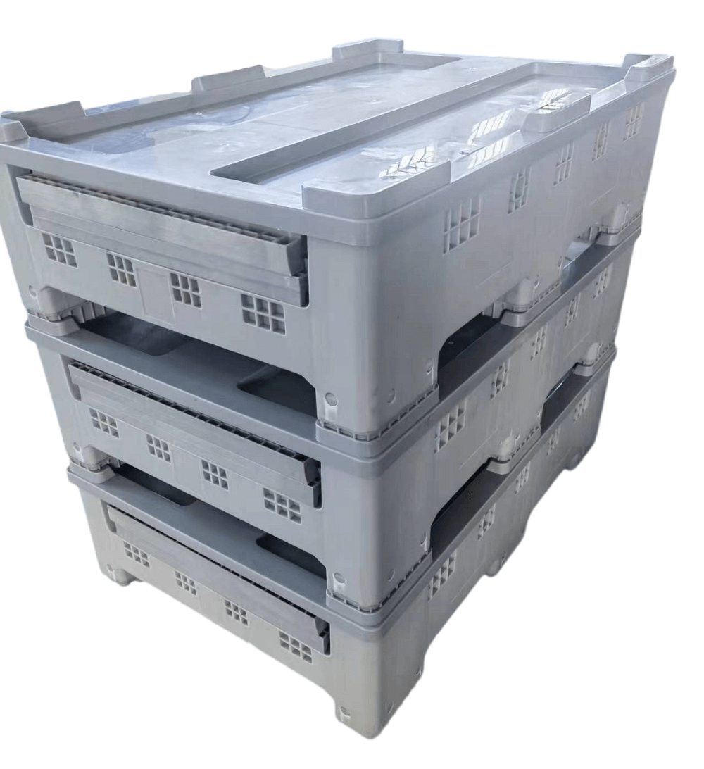 1200x800x900 ユーロ固体積み重ね可能な折りたたみ式プラスチック パレット ボックス