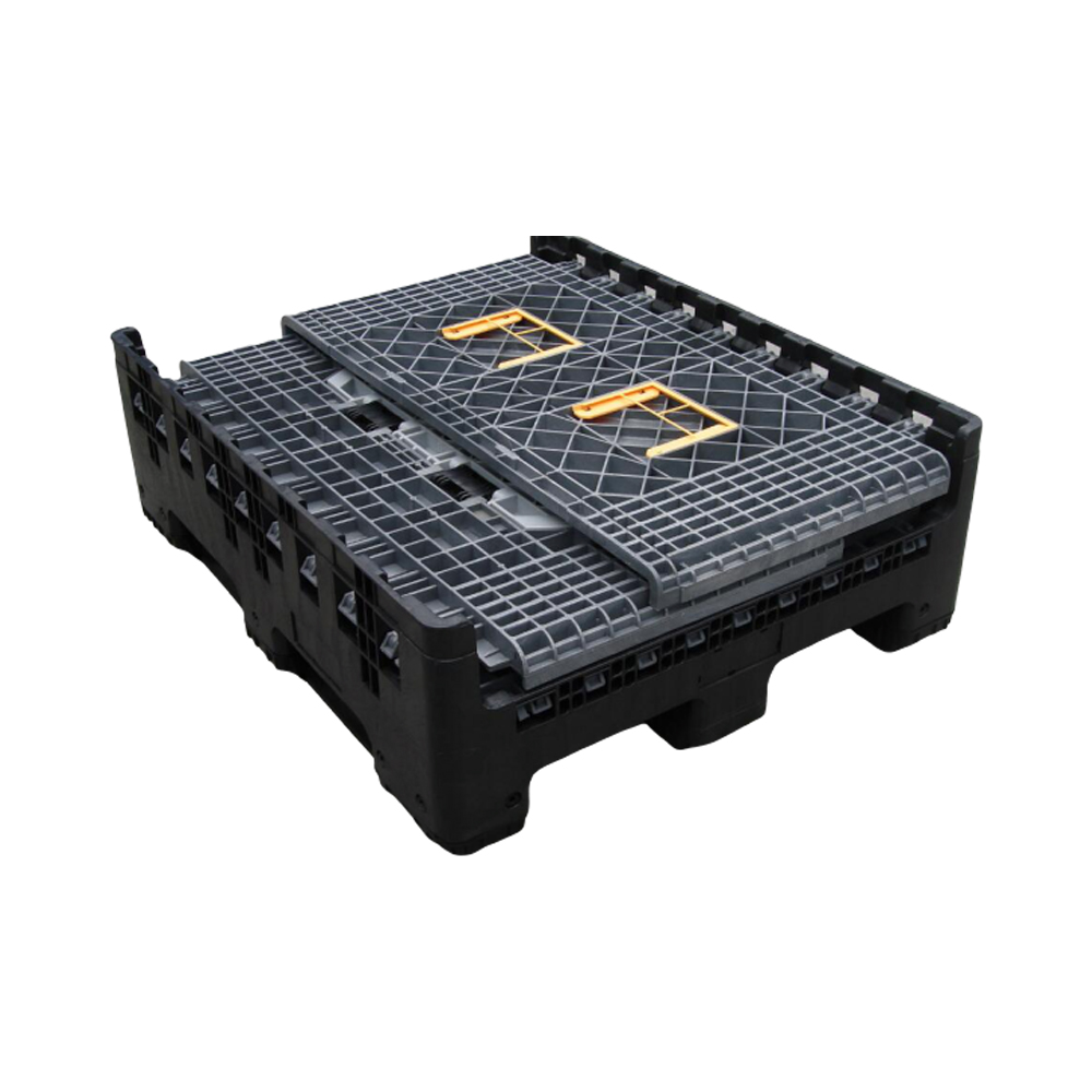 再利用可能な高耐久 HDPE 折りたたみ式プラスチック パレット ボックス